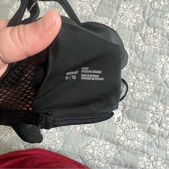 Black Mesh Detail Swim Top - Picture 4 of 4